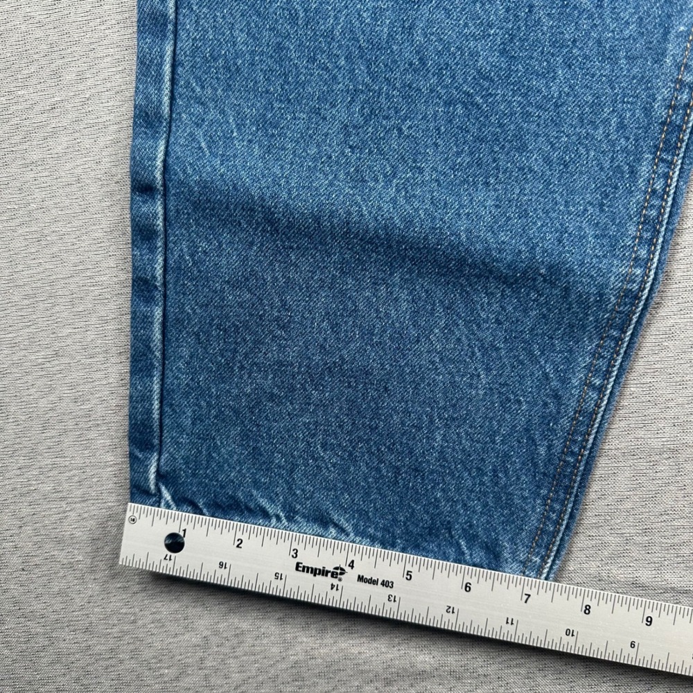 Carhartt Jeans Mens 35x28 Relaxed Fit Blue Denim Casual Work B17 DST Tapered Leg - Picture 7 of 10